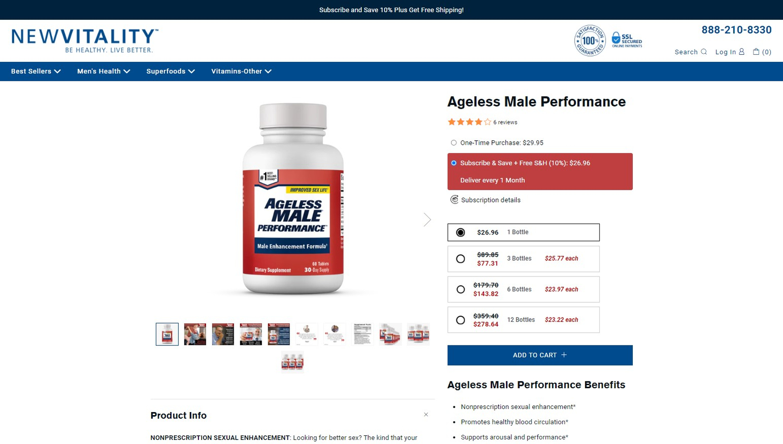 Ageless Male Product Page