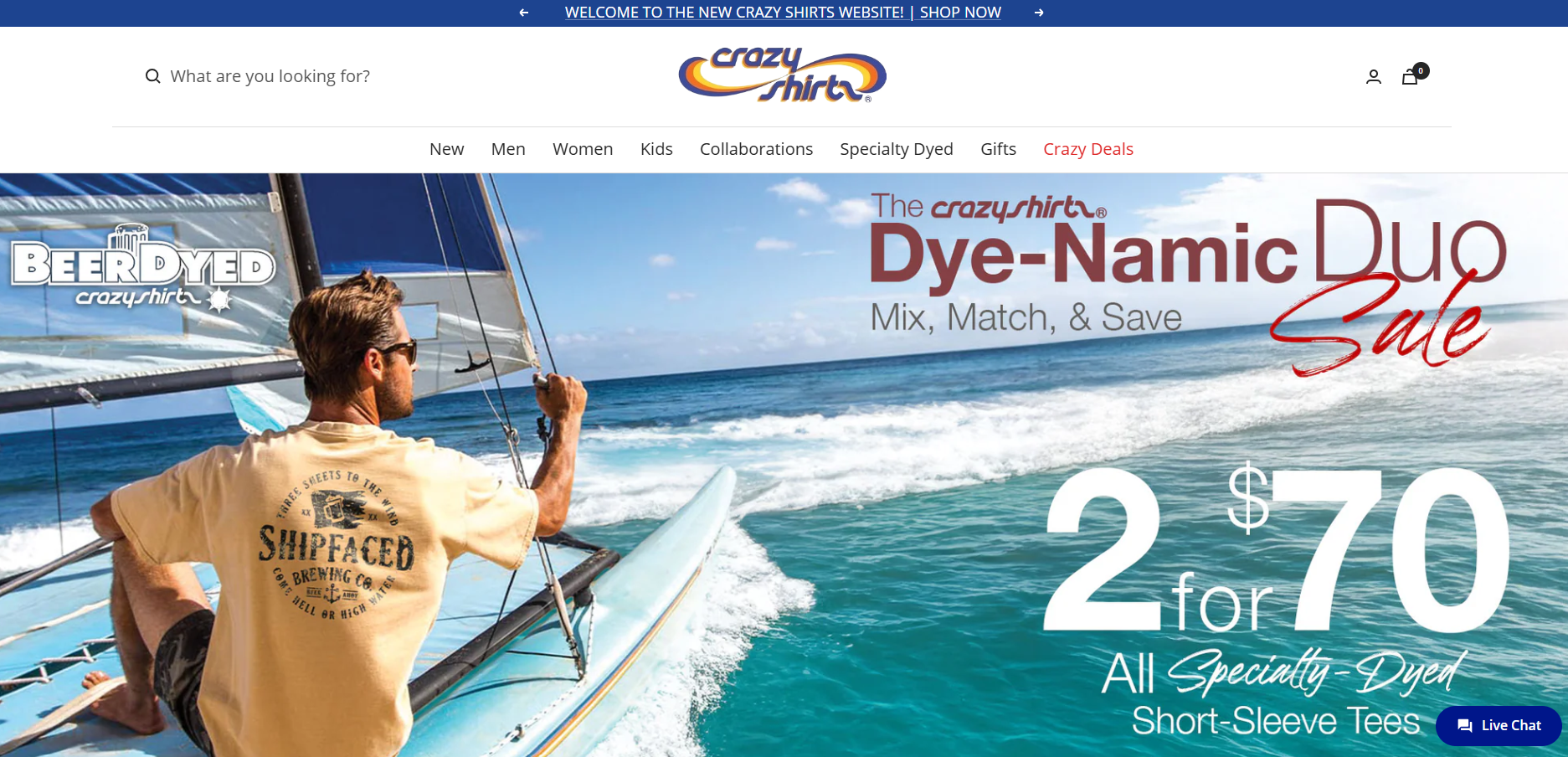 Crazy Shirts Homepage